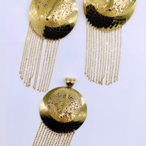 Pendentif + boucles d'oreilles en Or 18k Neonero 27.63g