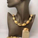 Ensemble massif boule ovale 18k