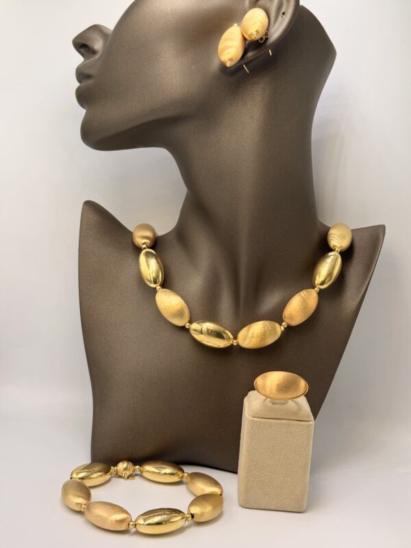 Ensemble massif boule ovale 18k